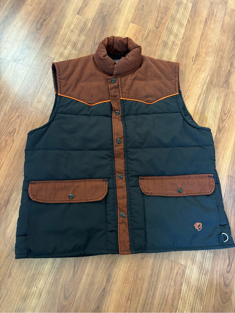 VINTAGE RARE 70s 80s Arcticwear Western Button Puffer Vest Size Large